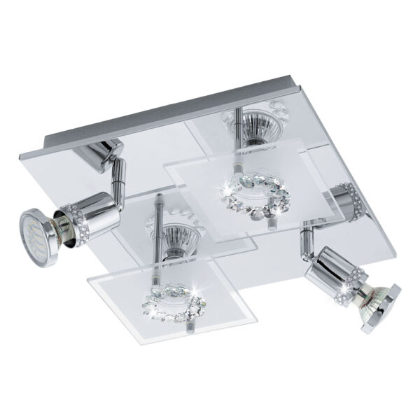 Aplice iluminat Plafoniera 4 Becuri Gu10 Led Crom-Clar C Eglo 94529