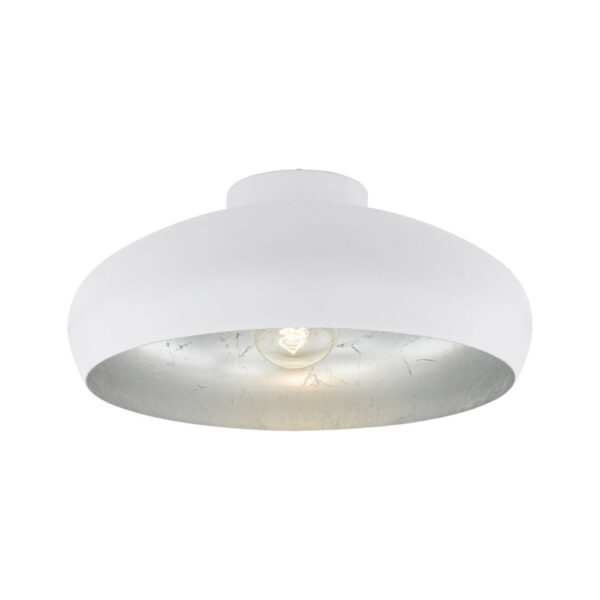 Plafoniera vintage EGLO MOGANO 94548 - E27 1X60W D400mm - Otel - Argintiu - Alb