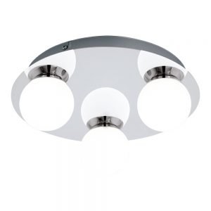 Plafoniera baie EGLO MOSIANO 94629 - LED 3X3.3W 1020lm 3000K IP44 D290mm - Sticla opal mat - Crom