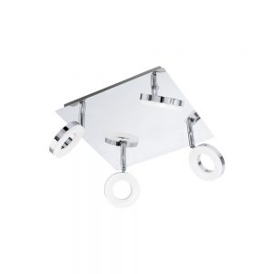 Iluminat Oglinda Patrat 4 Becuri Led Crom-Alb 'Gonaro' Eglo 94763