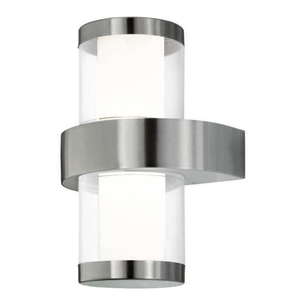 Aplica exterior EGLO BEVERLY 1 94799 - LED 2X3.7W 560lm 3000K IP44 - Inox - Alb - Transparent