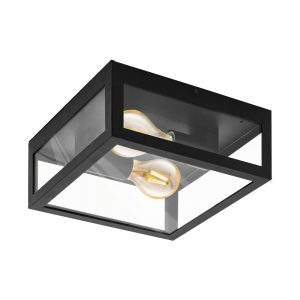 Plafoniera EGLO ALAMONTE 1 94832 - E27 2X40W IP44 - Sticla - Negru