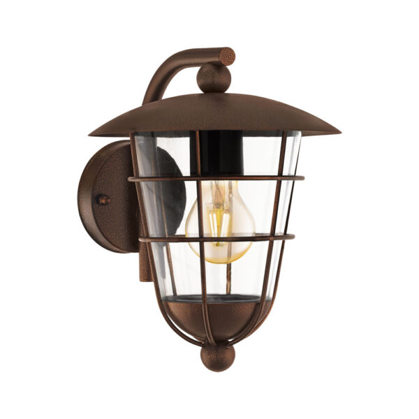 Aplica exterior EGLO PULFERO 1 94855 - E27 1X60W IP44 - Otel zincat - Transparent