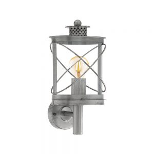 Aplica exterior EGLO HILBURN 1 94865 - E27 1X60W IP44 - Otel zincat - Transparent