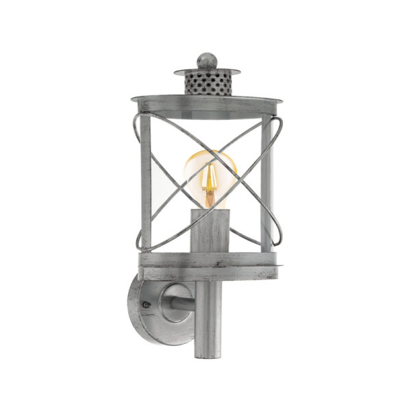 Aplica exterior EGLO HILBURN 1 94865 - E27 1X60W IP44 - Otel zincat - Transparent