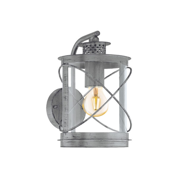 Aplica exterior EGLO HILBURN 1 94866 - E27 1X60W IP44 - Otel zincat - Transparent