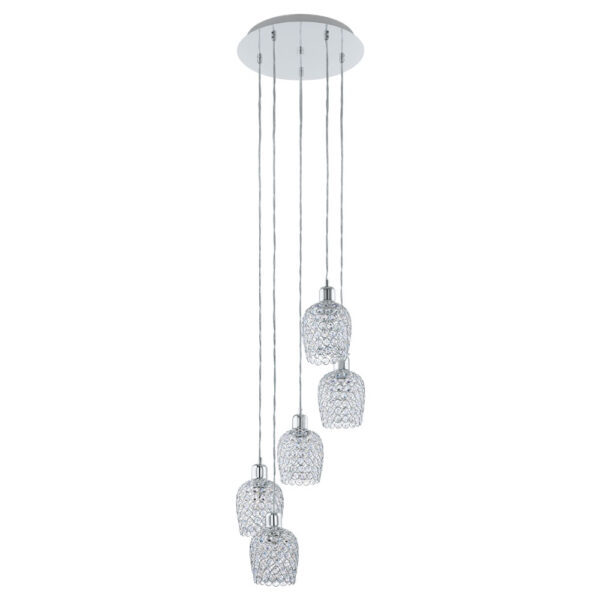 Lustra cristal EGLO BONARES 1 94898 - E27 5X60W D350mm - Cristal - Transparent - Crom