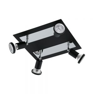 Plafoniera EGLO SARRIA 94966 - GU10 4X5W - Otel - Crom - Negru