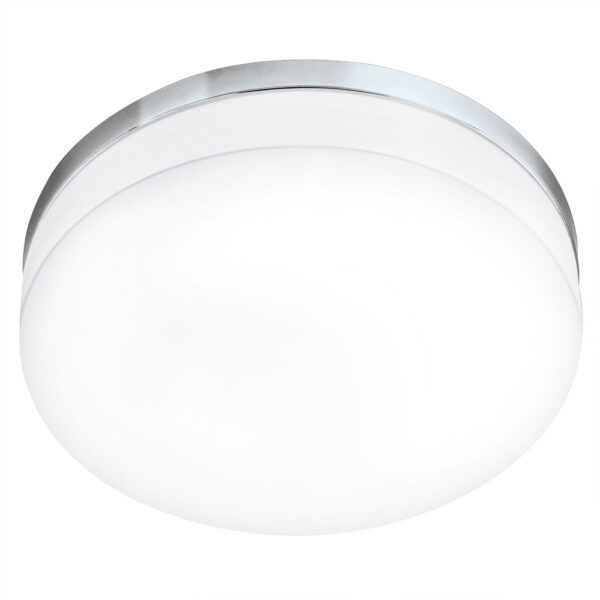 Plafoniera baie EGLO LED LORA 95002 - LED 24W 2100lm 3000K IP54 D420mm - Sticla opal mat - Crom