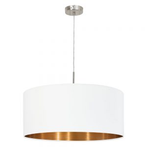 Pendul EGLO PASTERI 95045 - E27 1X60W D530mm - Alb - Cupru