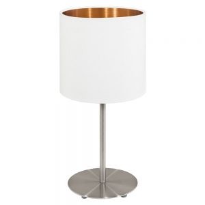 Corpuri de iluminat Veioza 1Xe27  60W  Alb-Cupru 'Pasteri' Eglo 95048