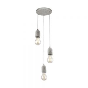 Lustra EGLO SILVARES 95523 - E27 3X60W D250mm - Otel - Gri