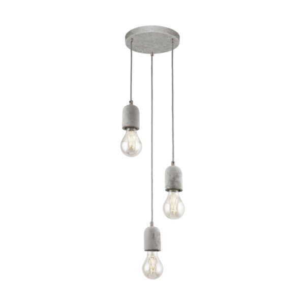 Lustra EGLO SILVARES 95523 - E27 3X60W D250mm - Otel - Gri