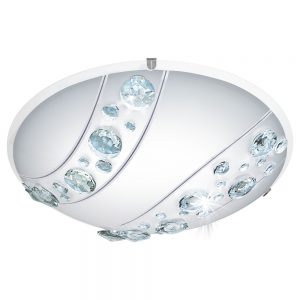 Plafoniera EGLO NERINI 95576 - LED 16W 1500lm 4000K D315mm - Cristal - Transparent - Negru - Alb