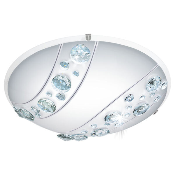Plafoniera EGLO NERINI 95576 - LED 16W 1500lm 4000K D315mm - Cristal - Transparent - Negru - Alb