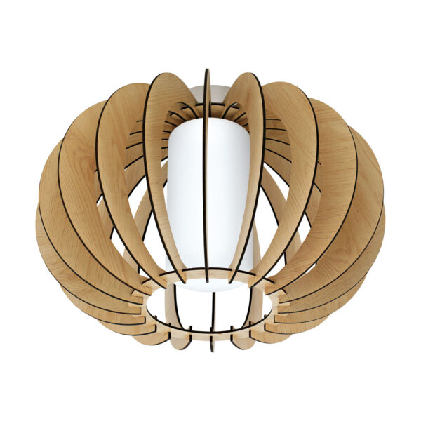 Plafoniera EGLO STELLATO 1 95597 - E27 1X60W D400mm - Lemn - Sticla - Nichel Mat