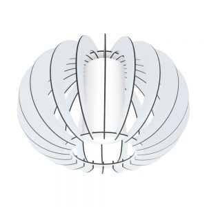 Plafoniera EGLO STELLATO 2 95605 - E27 1X60W D400mm - Lemn - Sticla - Alb