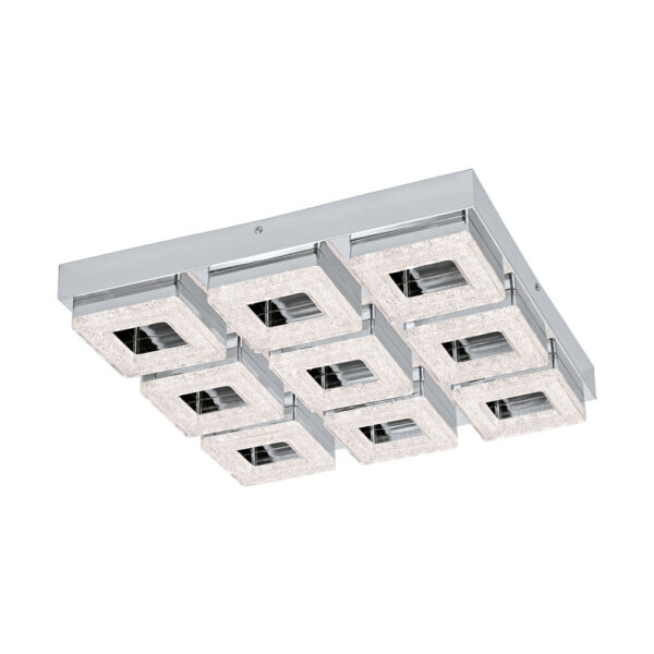Plafoniera EGLO FRADELO 95658 - LED 9X4W 3600lm 3000K - Cristal - Crom - Transparent