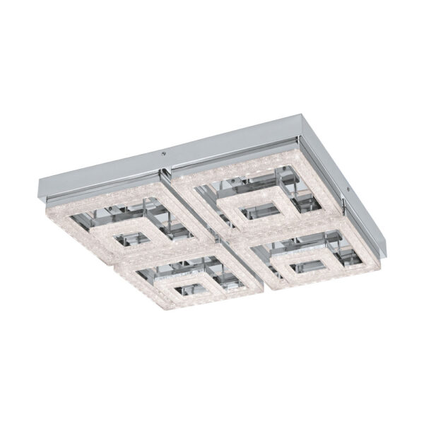 Plafoniera EGLO FRADELO 95661 - LED 48W 5000lm 3000K - Cristal - Crom - Transparent