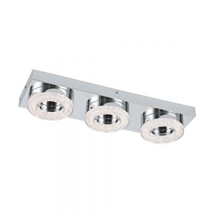 Plafoniera EGLO FRADELO 95663 - LED 3X4W 1200lm 3000K - Cristal - Crom - Transparent