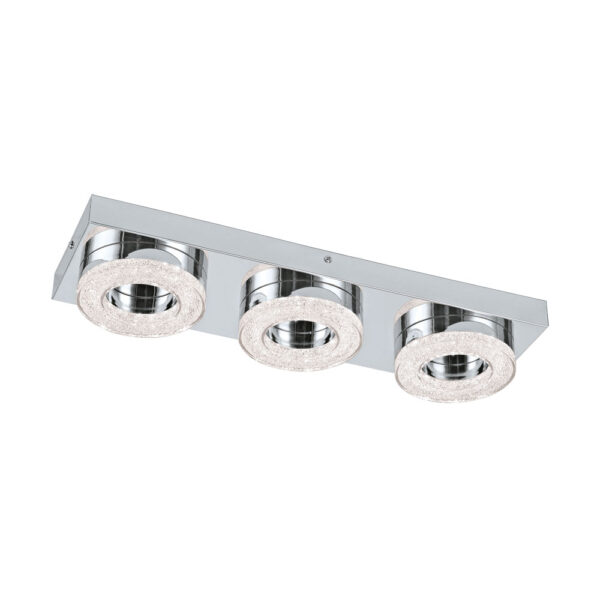 Plafoniera EGLO FRADELO 95663 - LED 3X4W 1200lm 3000K - Cristal - Crom - Transparent