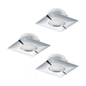 Spoturi iluminat Set 3Xled-Einbauspot 78X78 Chrom Starr Eglo 95802