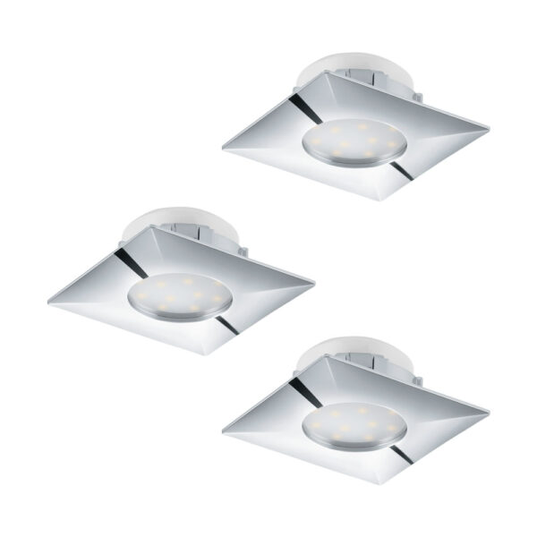 Spoturi iluminat Set 3Xled-Einbauspot 78X78 Chrom Starr Eglo 95802