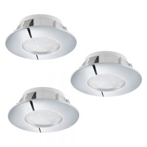 Spoturi iluminat Set 3Xled-Einbauspot D78 Chrom Starr Eglo 95808
