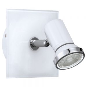 Aplica baie EGLO TAMARA 1 95993 - GU10 1X3.3W IP44 - Sticla - Otel - Alb - Crom