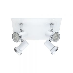 Plafoniera baie EGLO TAMARA 1 95995 - GU10 4X3.3W IP44 - Sticla - Otel - Alb - Crom