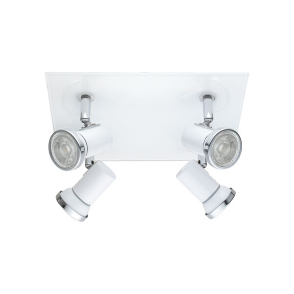 Plafoniera baie EGLO TAMARA 1 95995 - GU10 4X3.3W IP44 - Sticla - Otel - Alb - Crom