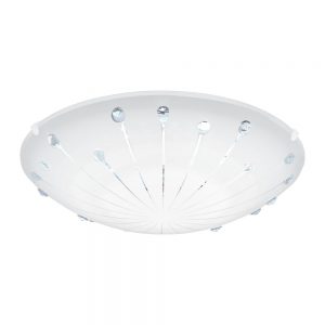 Plafoniera EGLO MARGITTA 1 96113 - LED 11W 950lm 3000K D315mm - Cristal - Alb Granulat - Transparent