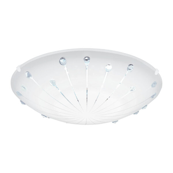 Plafoniera EGLO MARGITTA 1 96113 - LED 11W 950lm 3000K D315mm - Cristal - Alb Granulat - Transparent