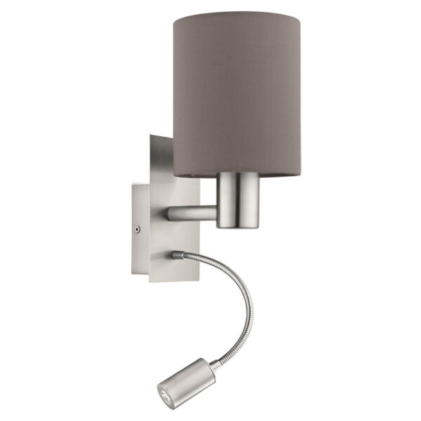 Aplica EGLO PASTERI 96481 - E27;LED 1X40W;1X3.5W 380lm 3000K - Textil - Maro Antracit