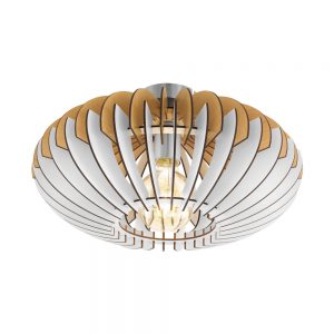 Plafoniera EGLO SOTOS 96961 - E27 1X60W D400mm - Lemn - Natur - Alb