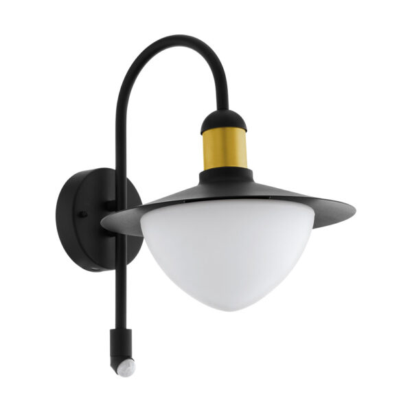 Aplica exterior EGLO SIRMIONE 97286 - E27 1X60W IP44 - Sticla opal mat - Auriu - Negru