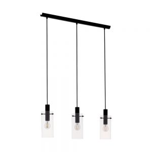 Lustra EGLO MONTEFINO 97367 - E27 3X60W - Sticla - Negru