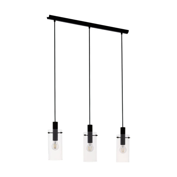 Lustra EGLO MONTEFINO 97367 - E27 3X60W - Sticla - Negru