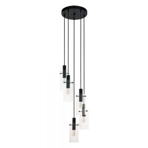 Lustra EGLO MONTEFINO 97368 - E27 5X60W D350mm - Sticla - Negru