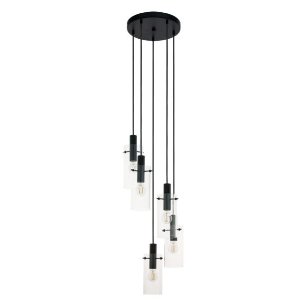 Lustra EGLO MONTEFINO 97368 - E27 5X60W D350mm - Sticla - Negru