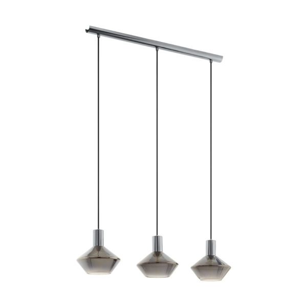 Lustra EGLO PONZANO 97424 - E27 3X60W - Sticla aburita - Nichel Nero