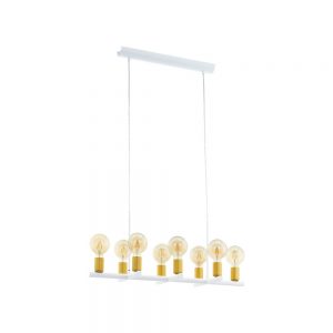 Lustra EGLO ADRI 2 97448 - E27 8X60W - Otel - Auriu - Alb