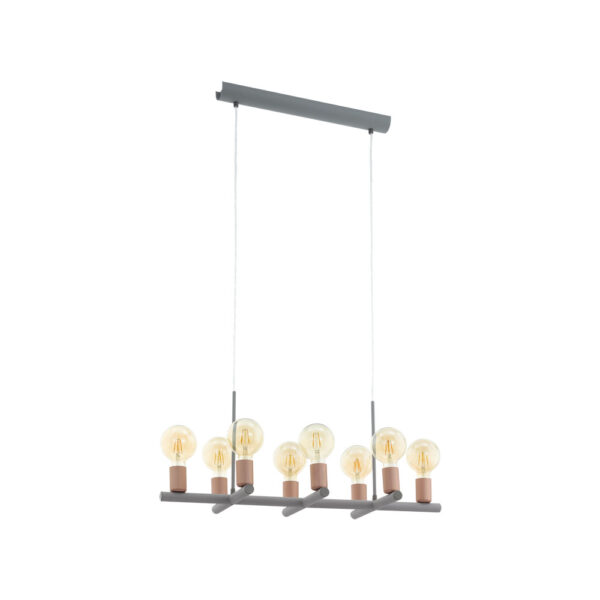 Lustra EGLO ADRI 1 97449 - E27 8X60W - Otel - Gri - Auriu Rose