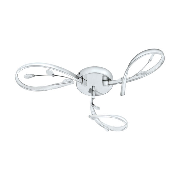 Plafoniera EGLO VALLEMARE 97486 - LED 3X6.6W 2400lm 3000K D650mm - Cristal - Transparent - Alb