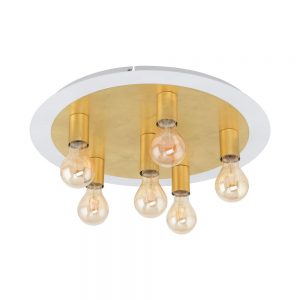 Plafoniera EGLO PASSANO 97493 - E27 6X4W D550mm - Otel - Auriu - Alb