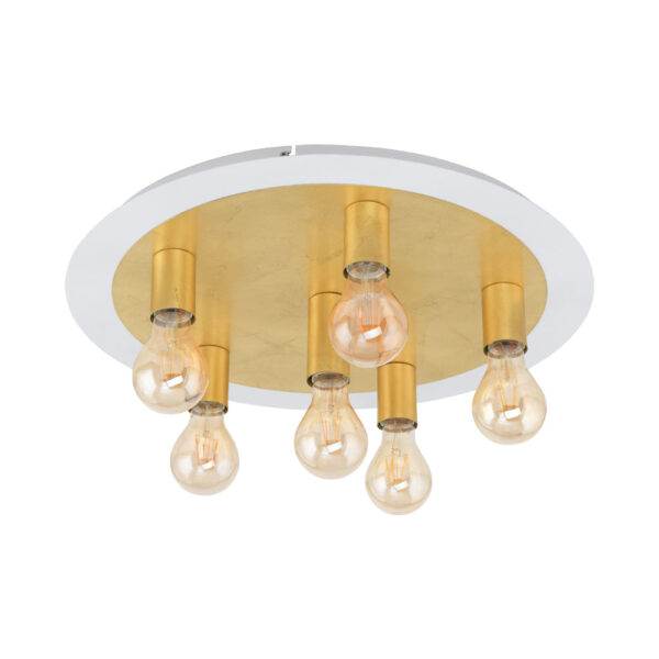 Plafoniera EGLO PASSANO 97493 - E27 6X4W D550mm - Otel - Auriu - Alb
