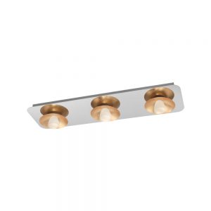 Plafoniera EGLO TORANO 97523 - LED 3X5.4W 1530lm 3000K - Sticla satinata - Auriu - Crom