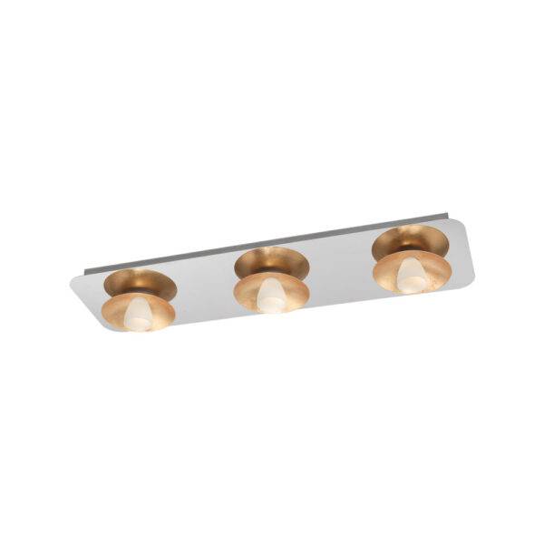 Plafoniera EGLO TORANO 97523 - LED 3X5.4W 1530lm 3000K - Sticla satinata - Auriu - Crom