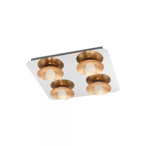 Plafoniera EGLO TORANO 97524 - LED 4X5.4W 2040lm 3000K - Sticla satinata - Crom - Auriu