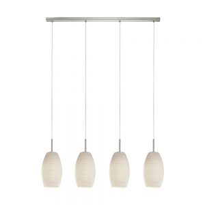Lustra EGLO BATISTA 3 97587 - E27 4X40W - Sticla - Nichel Mat